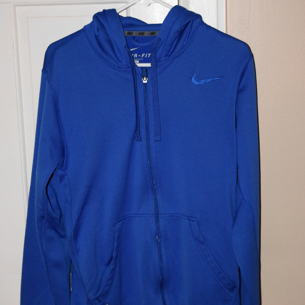 Blue Nike Therma-Fit Hooded Zip Up Sweater